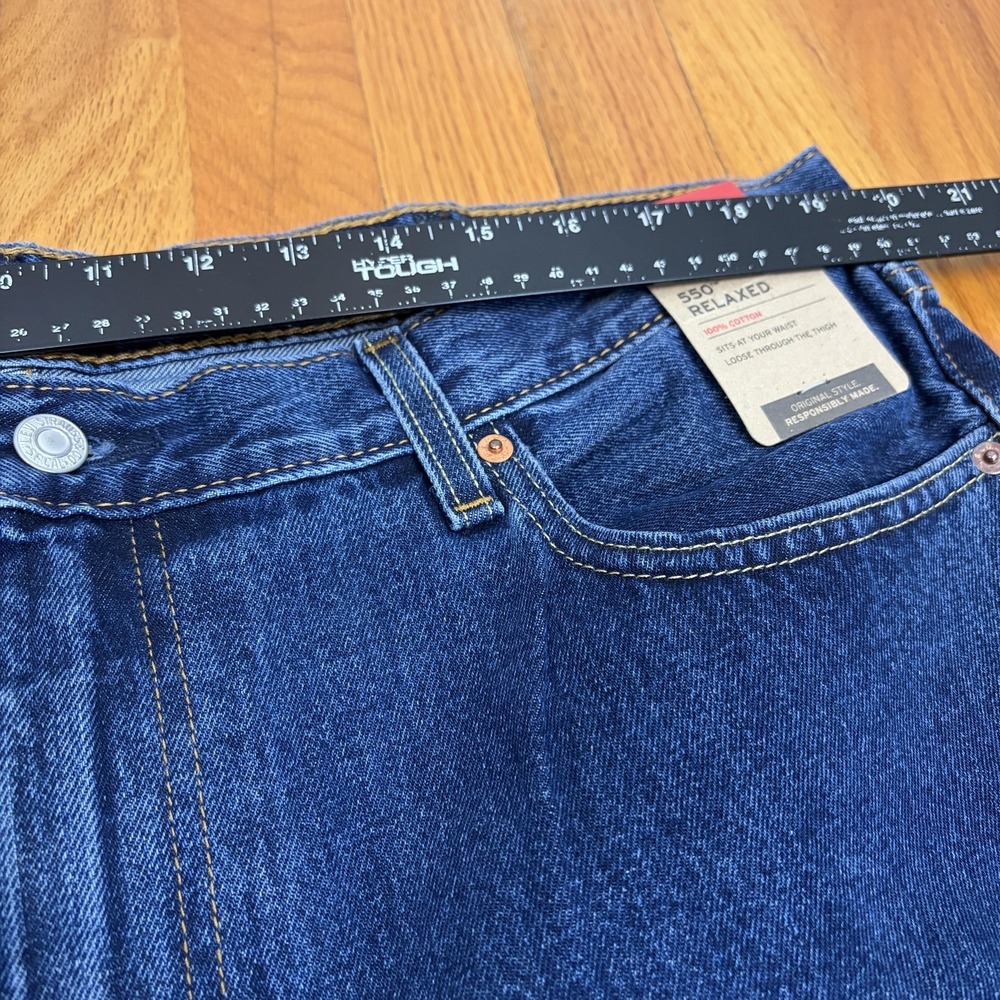 Levis 550 Jeans Mens 40x30 Blue Relaxed Fit‎ Tapered Leg Denim 100% Cotton - Picture 7 of 10